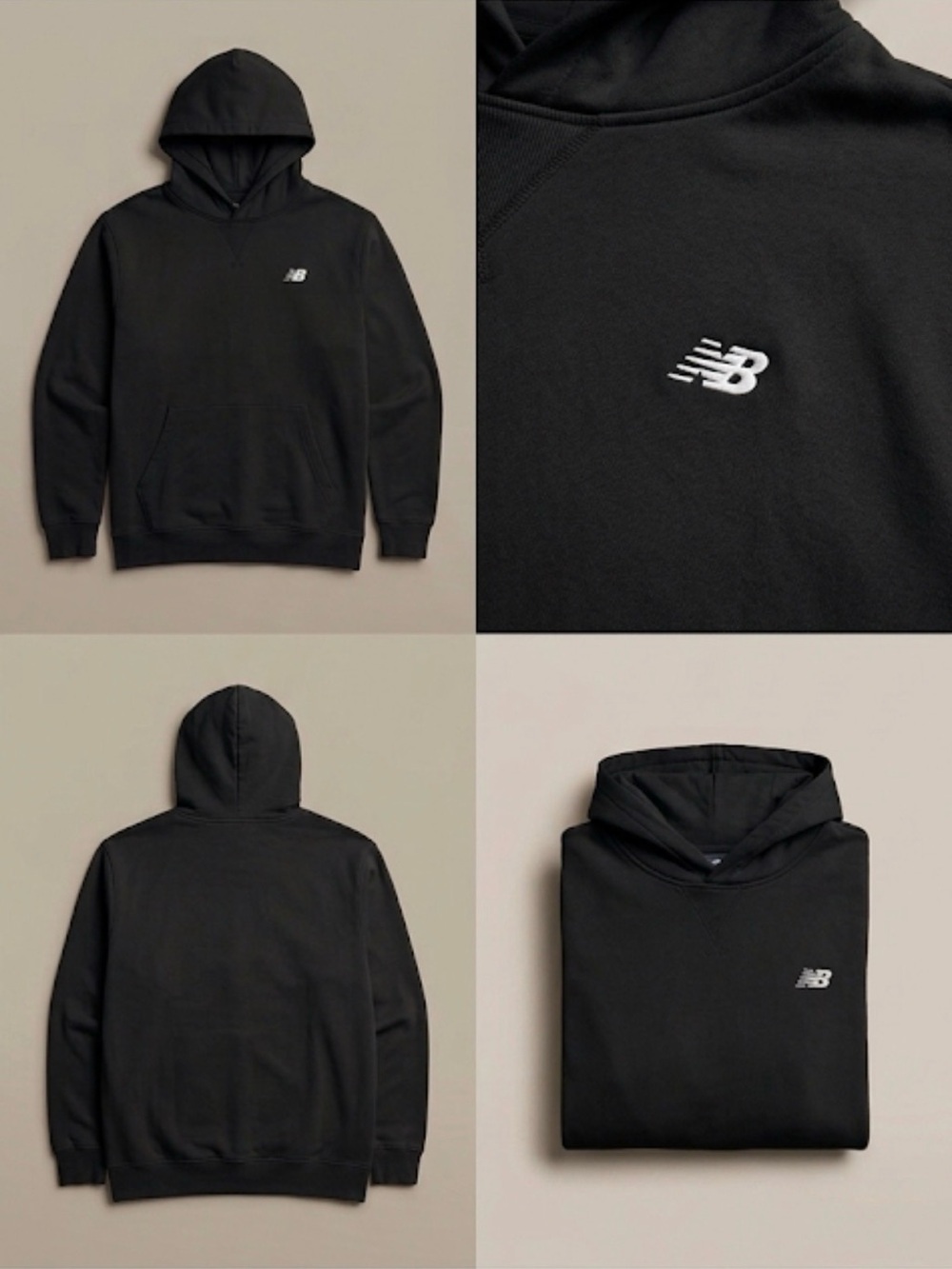 New Balance Black Hooded Sweatshirt with Small Logo